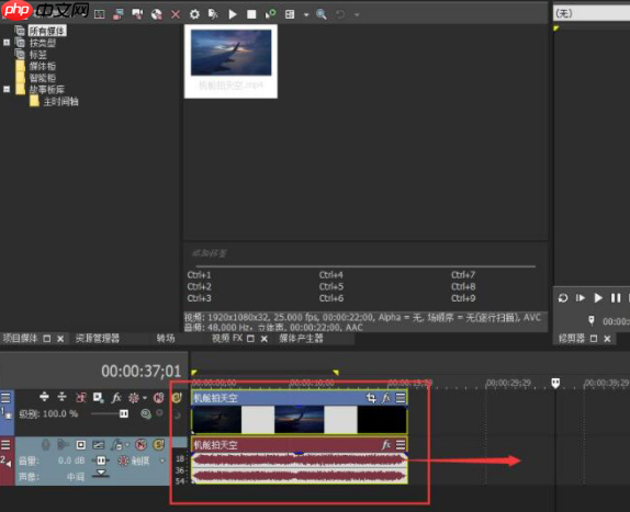 vegas pro时间线怎么复制视频轨道