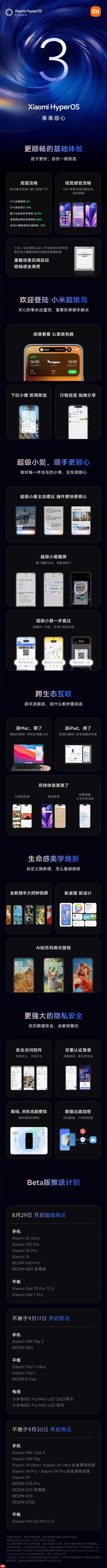 没有后悔药！小米：升级澎湃OS 3后不支持回退