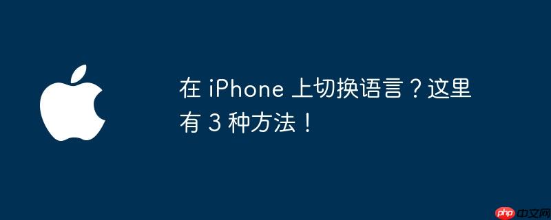 在 iphone 上切换语言？这里有 3 种方法！