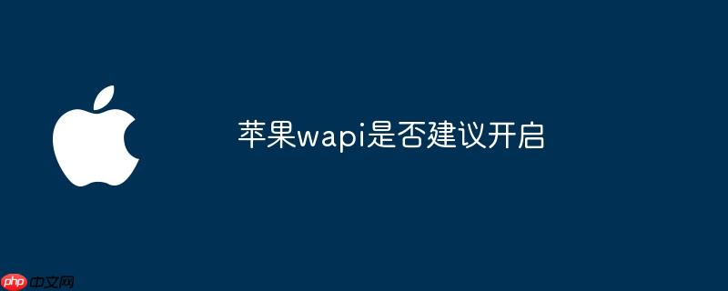 苹果wapi是否建议开启