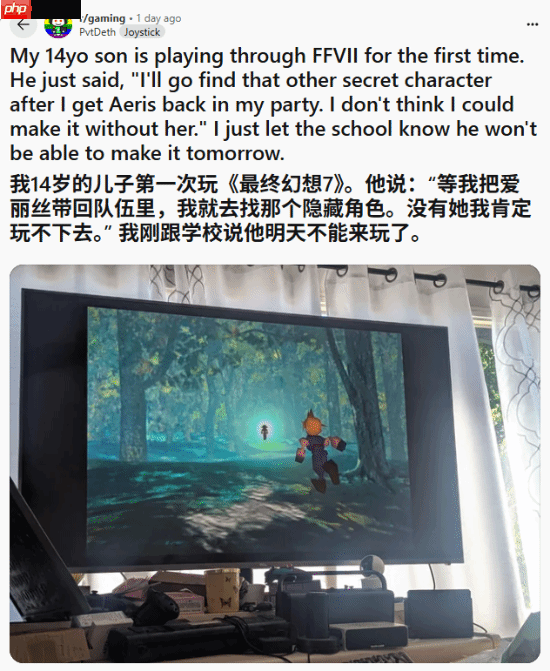 父亲为14岁儿子请假缓解游戏"创伤":FF7爱丽丝之死