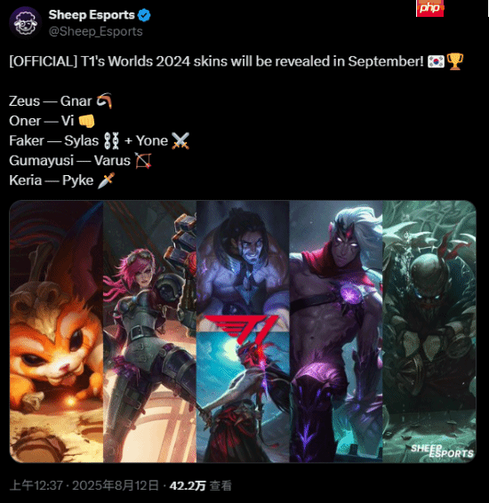 曝S14冠军皮肤将于9月公布 Faker选了世界赛时自己表现出色的塞拉斯和永恩