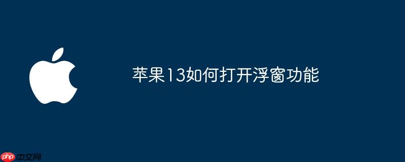 苹果13如何打开浮窗功能
