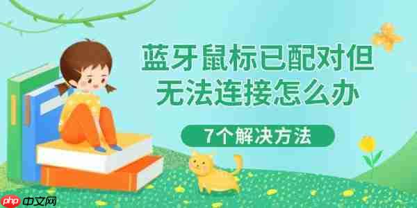 蓝牙鼠标已配对但无法连接怎么办 7个解决方法
