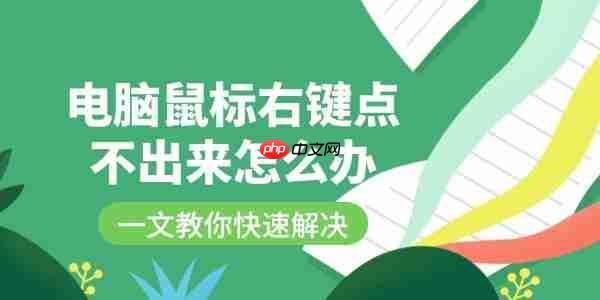 电脑鼠标右键点不出来怎么办 一文教你快速解决