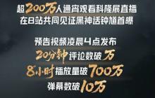 B站公布《黑神话钟馗》PV数据：超200万玩家通宵看直播！