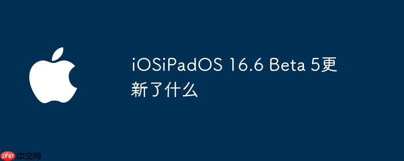 iOSiPadOS 16.6 Beta 5更新了什么