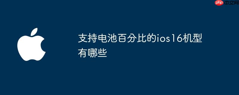支持电池百分比的ios16机型有哪些
