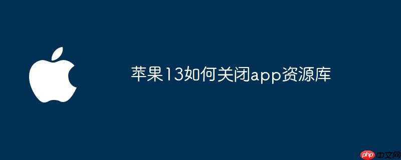 苹果13如何关闭app资源库