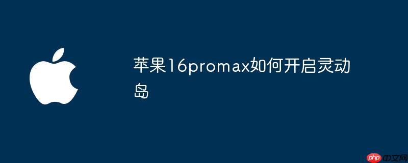 苹果16promax如何开启灵动岛