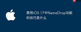 禁用iOS 17中NameDrop功能的技巧是什么