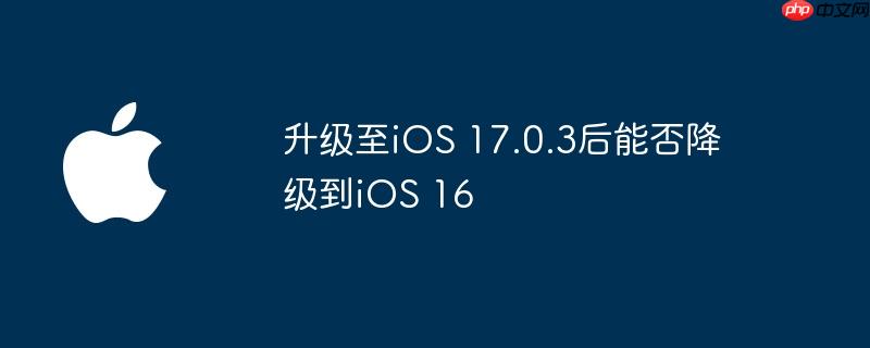 升级至ios 17.0.3后能否降级到ios 16
