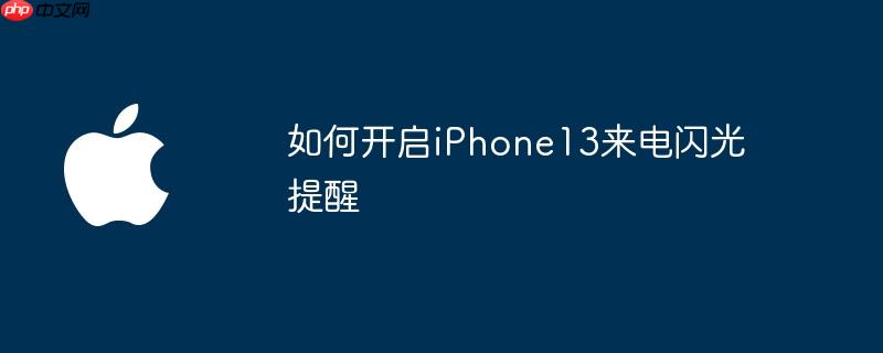 如何开启iPhone13来电闪光提醒