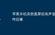 苹果手机突然黑屏但有声音是咋回事