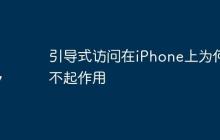 引导式访问在iPhone上为何不起作用