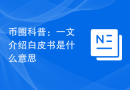 币圈科普：一文介绍白皮书是什么意思
