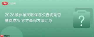 2026城乡居民医保怎么查询是否缴费成功 官方查询方法汇总