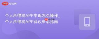 个人所得税APP申诉怎么操作_个人所得税APP异议申诉指南