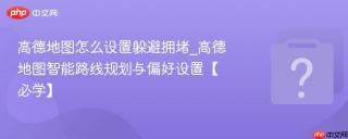 高德地图怎么设置躲避拥堵_高德地图智能路线规划与偏好设置【必学】