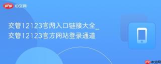 交管12123官网入口链接大全_交管12123官方网站登录通道