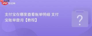 支付宝在哪里查看账单明细 支付宝账单查询【教程】