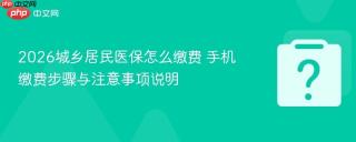 2026城乡居民医保怎么缴费 手机缴费步骤与注意事项说明