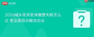 2026城乡居民医保缴费失败怎么办 常见原因与解决办法