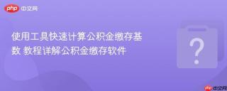 使用工具快速计算公积金缴存基数 教程详解公积金缴存软件