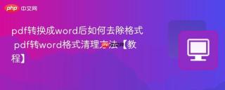 pdf转换成word后如何去除格式 pdf转word格式清理方法【教程】