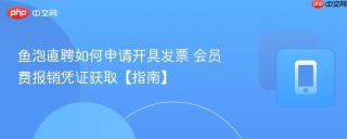 鱼泡直聘如何申请开具发票 会员费报销凭证获取【指南】
