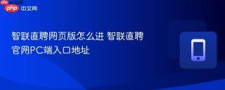 智联直聘网页版怎么进 智联直聘官网PC端入口地址