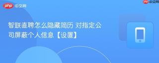 智联直聘怎么隐藏简历 对指定公司屏蔽个人信息【设置】