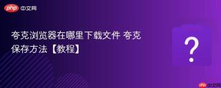 夸克浏览器在哪里下载文件 夸克保存方法【教程】
