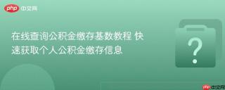 在线查询公积金缴存基数教程 快速获取个人公积金缴存信息