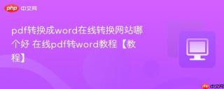 pdf转换成word在线转换网站哪个好 在线pdf转word教程【教程】