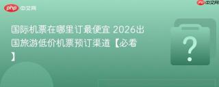 国际机票在哪里订最便宜 2026出国旅游低价机票预订渠道【必看】
