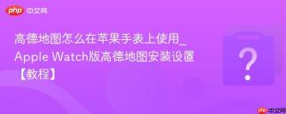 高德地图怎么在苹果手表上使用_Apple Watch版高德地图安装设置【教程】