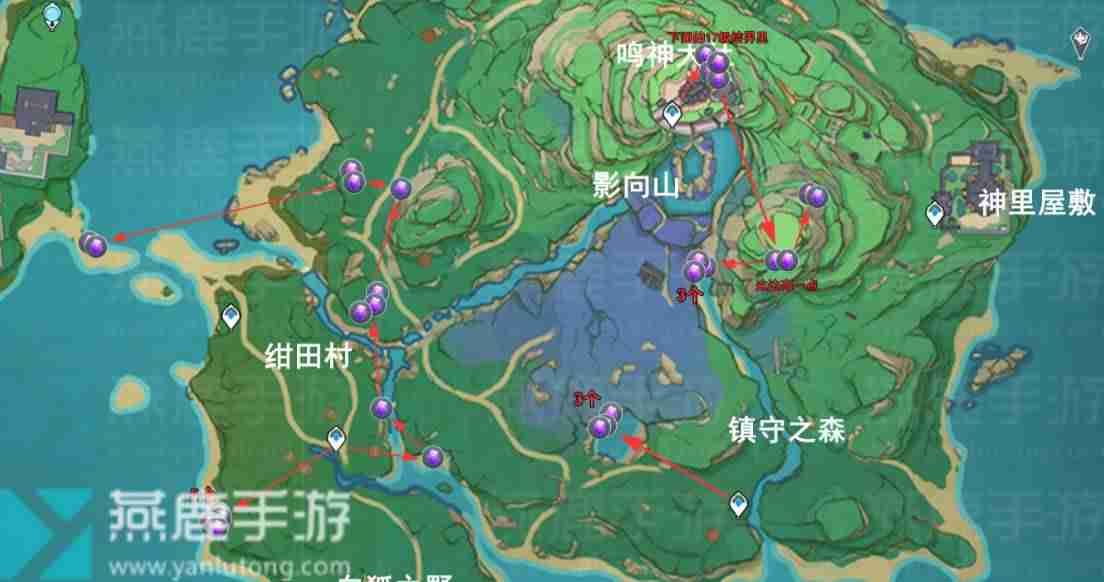 紫晶块采集路线图一览 紫晶块采集路线图攻略