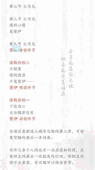 茉莉花之炯攻略 茉莉花之炯角色个人线攻略