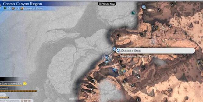 最终幻想7重生星陨峡谷陆行鸟站牌刷新地点