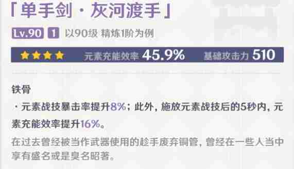 原神灰河渡手强度怎么样 原神灰河渡手突破材料