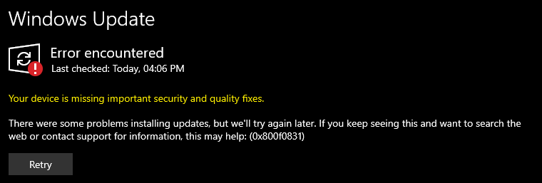 Win10 kb5012599错误提示0x800f0831怎么办 Win10 kb5012599错误提示0x800f0831的解决方法 - 小浪资源网