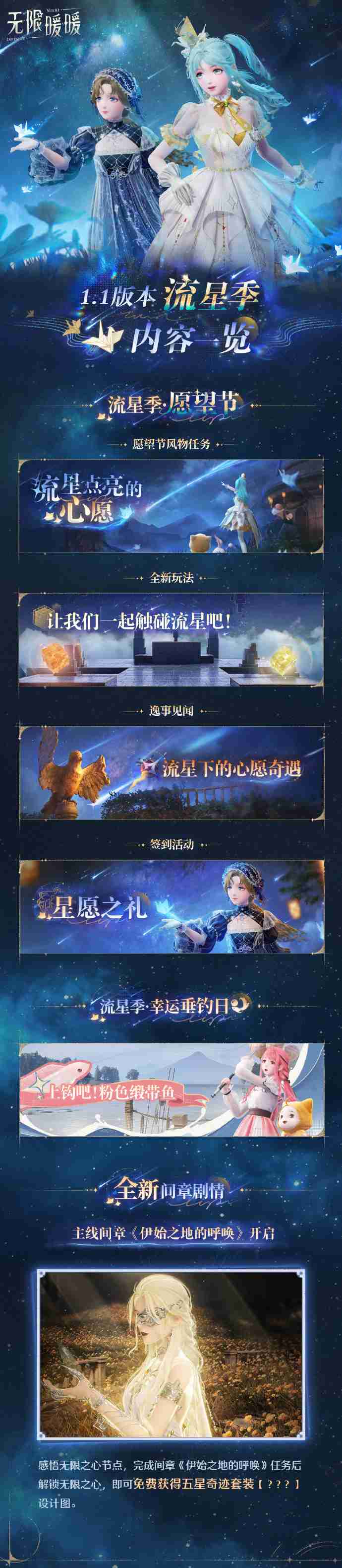 无限暖暖1.1版本流星季怎么玩 无限暖暖1.1流星季版本活动介绍