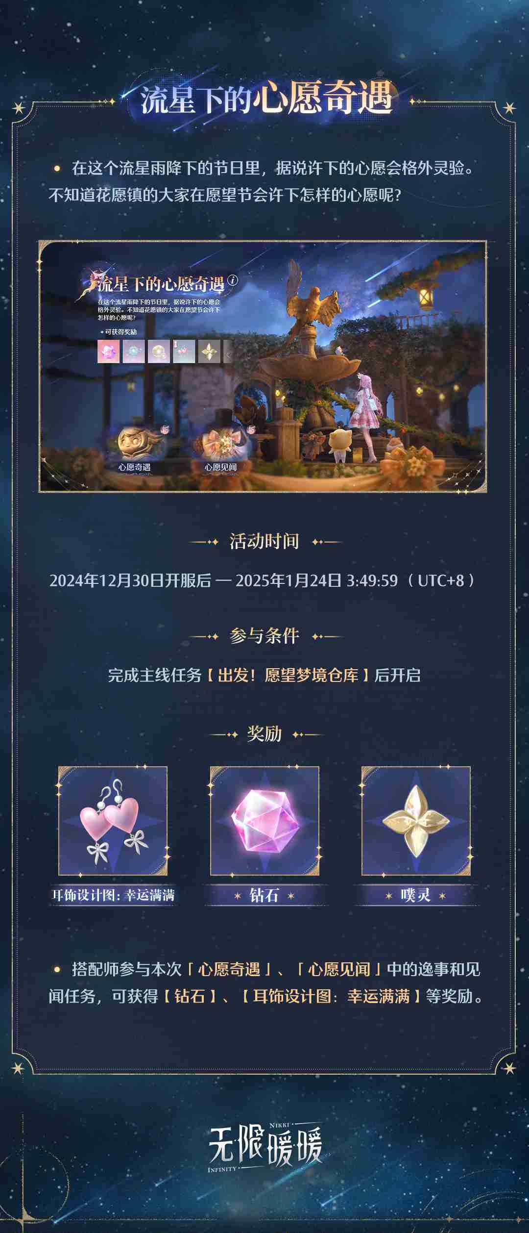 无限暖暖愿望节怎么玩 无限暖暖1.1流星季愿望节活动介绍