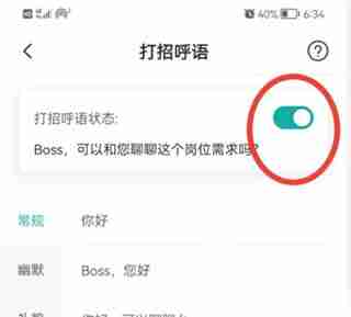 Boss直聘怎么开启打招呼语 Boss直聘开启打招呼语教程