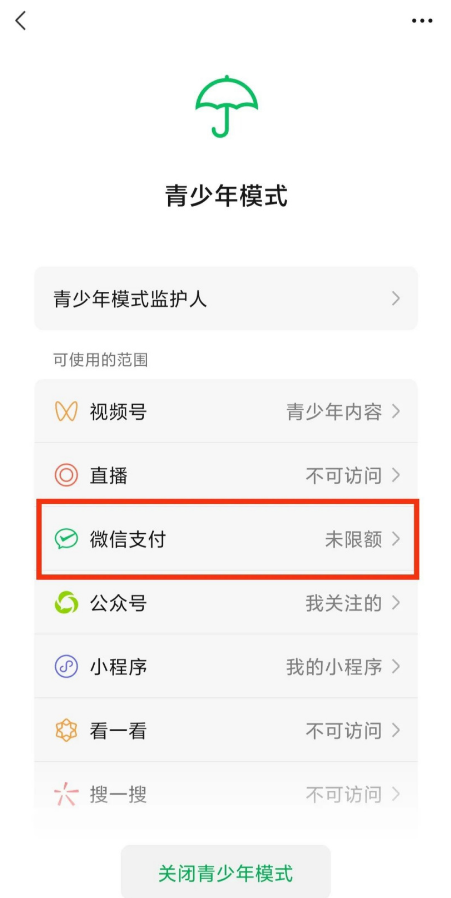 微信青少年模式怎么设置限制付款 微信支付给孩子设置支付限额方法分享