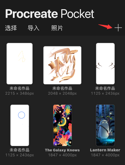 procreate pocket怎么新建画布