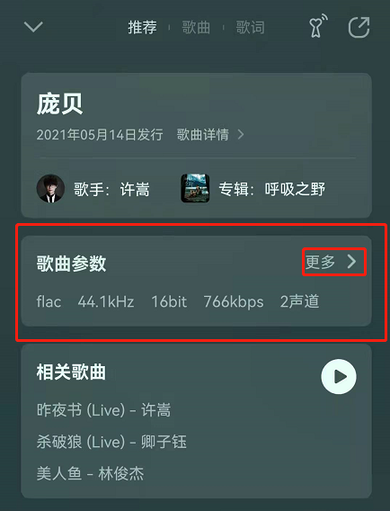 QQ音乐歌曲参数在哪看 QQ音乐歌曲音轨等专业参数查看方法介绍