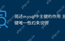 简述mysql中主键的作用 主键唯一性约束说明
