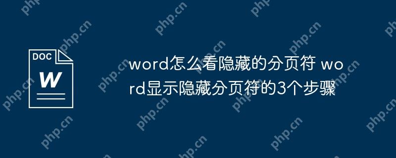 word怎么看隐藏的分页符 word显示隐藏分页符的3个步骤